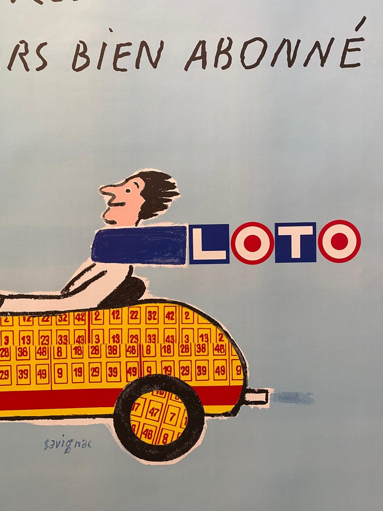 Original Vintage Poster, Loto, by Savignac at 1stDibs