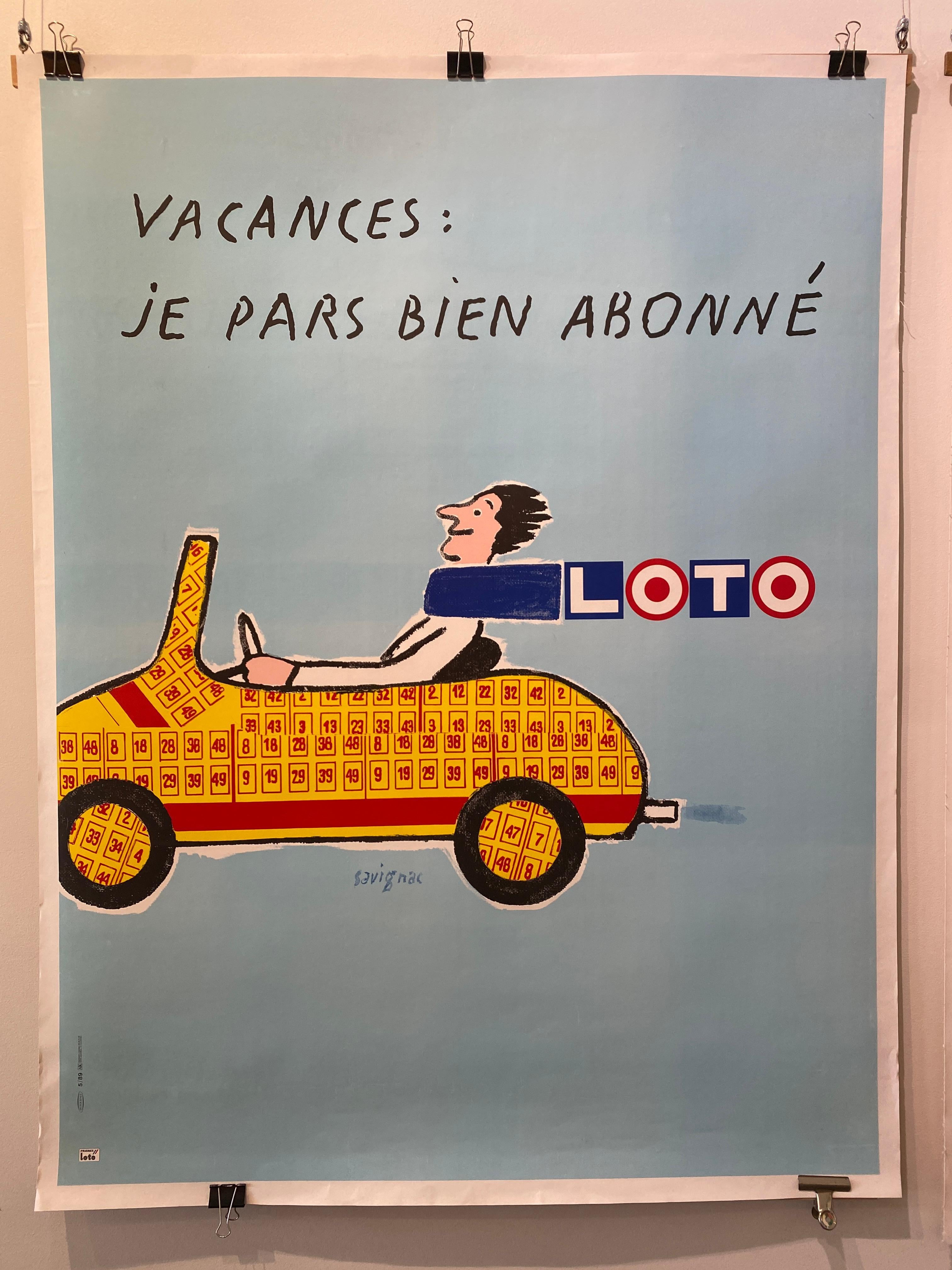 Original-Vintage-Poster, Loto, von Savignac (Moderne) im Angebot