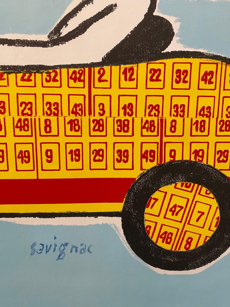 Original Vintage Poster, Loto, by Savignac at 1stDibs