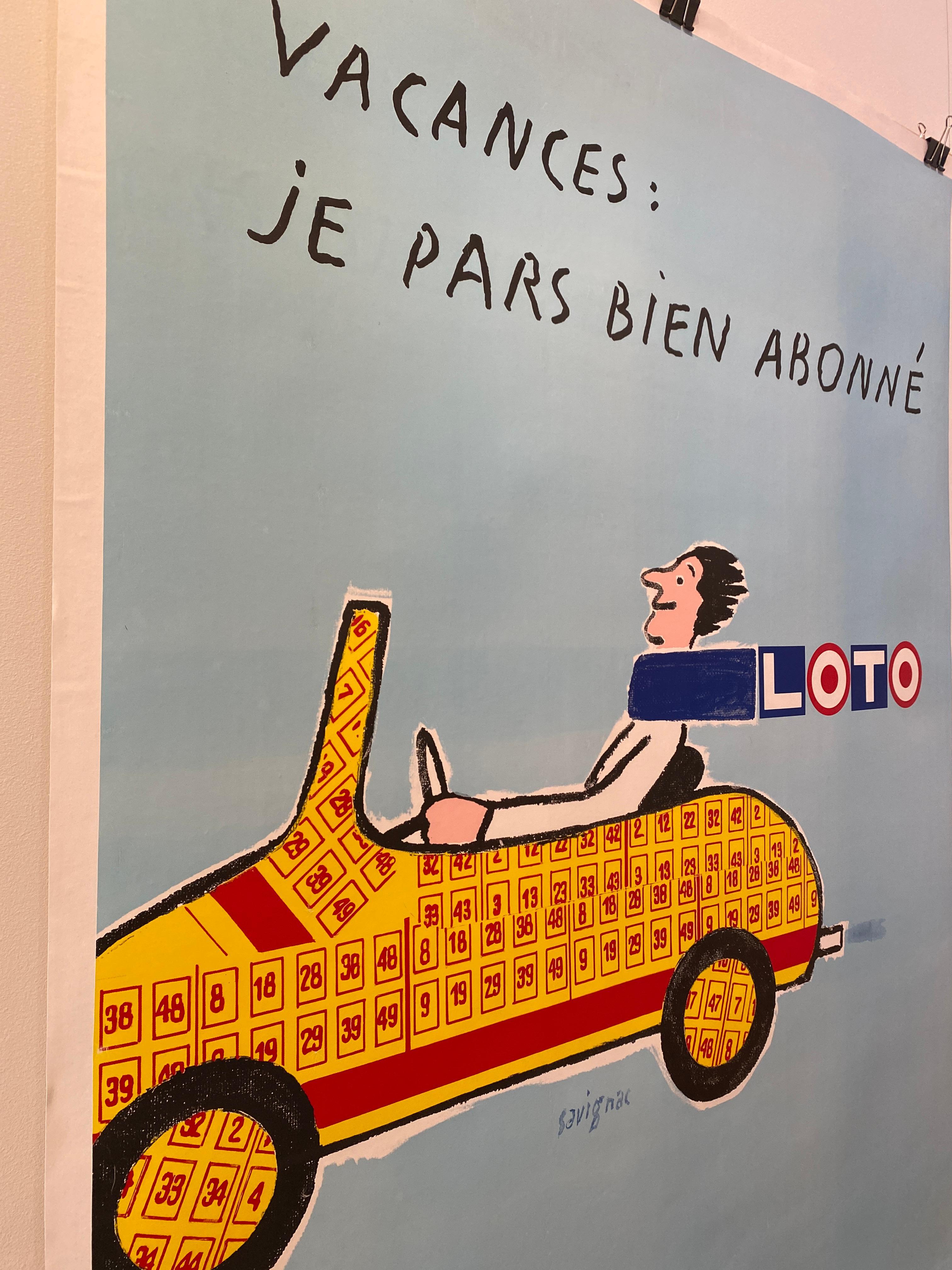 Original-Vintage-Poster, Loto, von Savignac (Ende des 20. Jahrhunderts) im Angebot