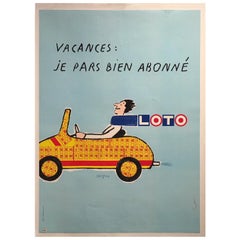 Original Vintage Poster, Loto, by Savignac