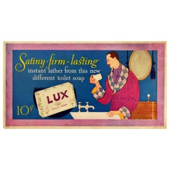 Original Vintage Poster Lux Toilet Soap Wellness Advertising Art Lasting Lather