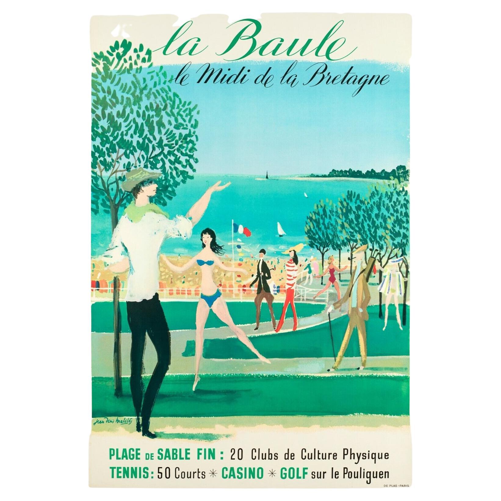 Original Vintage Poster-Malcles-La Baule-Bretagne-Golf-Tennis, 1959