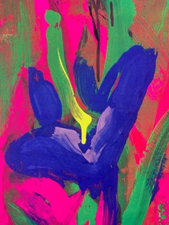 Original Vintage Poster, 'Marché aux Fleurs 1991', by artist Michel Quarez