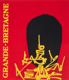 Georges Mathieu, Original Vintage Airline Poster, Air France Great Britain, 1967