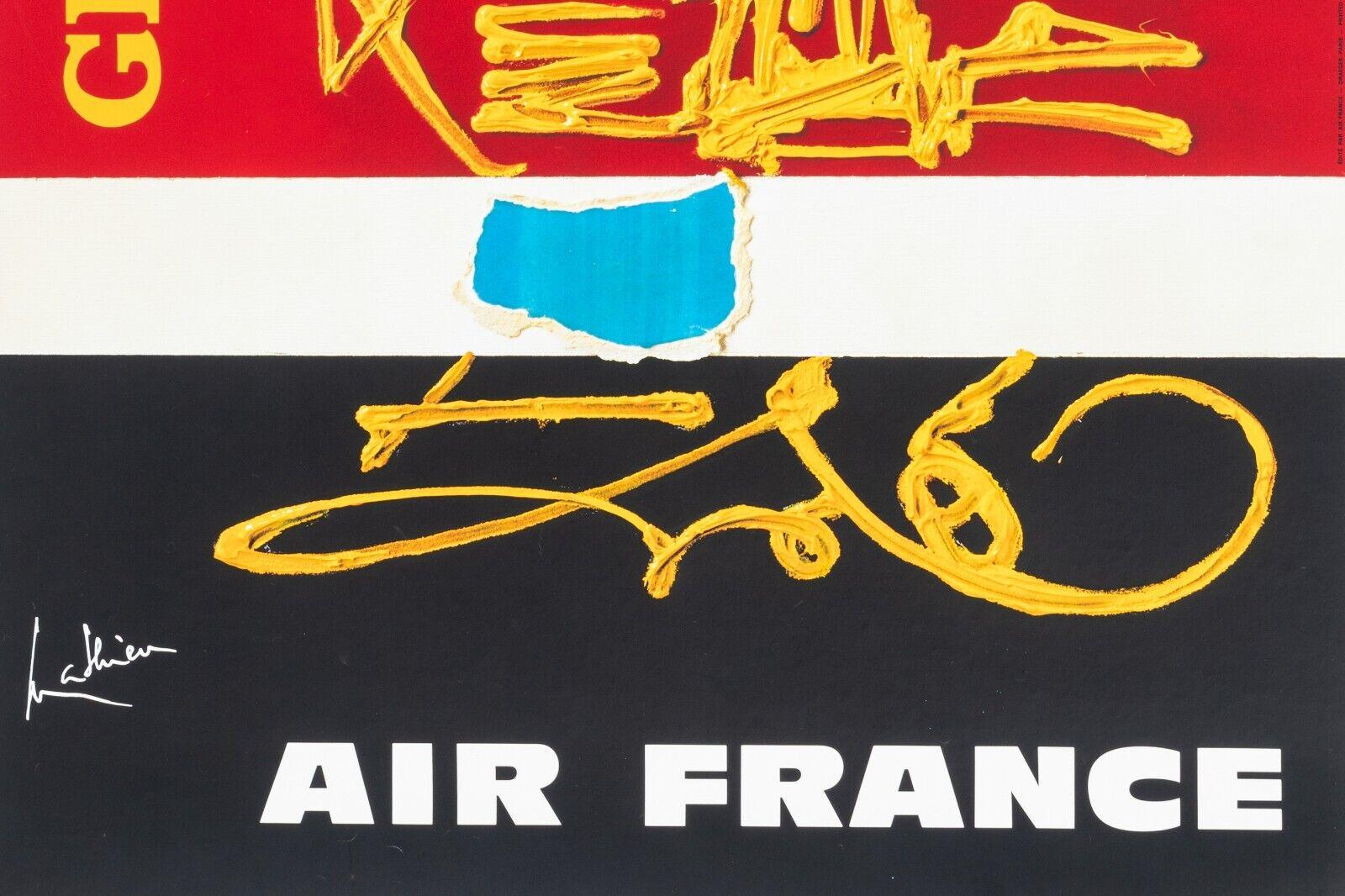 Modern Georges Mathieu, Original Vintage Airline Poster, Air France Great Britain, 1967 For Sale