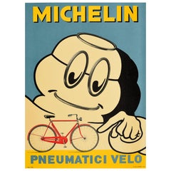 Original Used Poster Michelin Pneumatici Velo Bicycle Tyres Bibendum Design