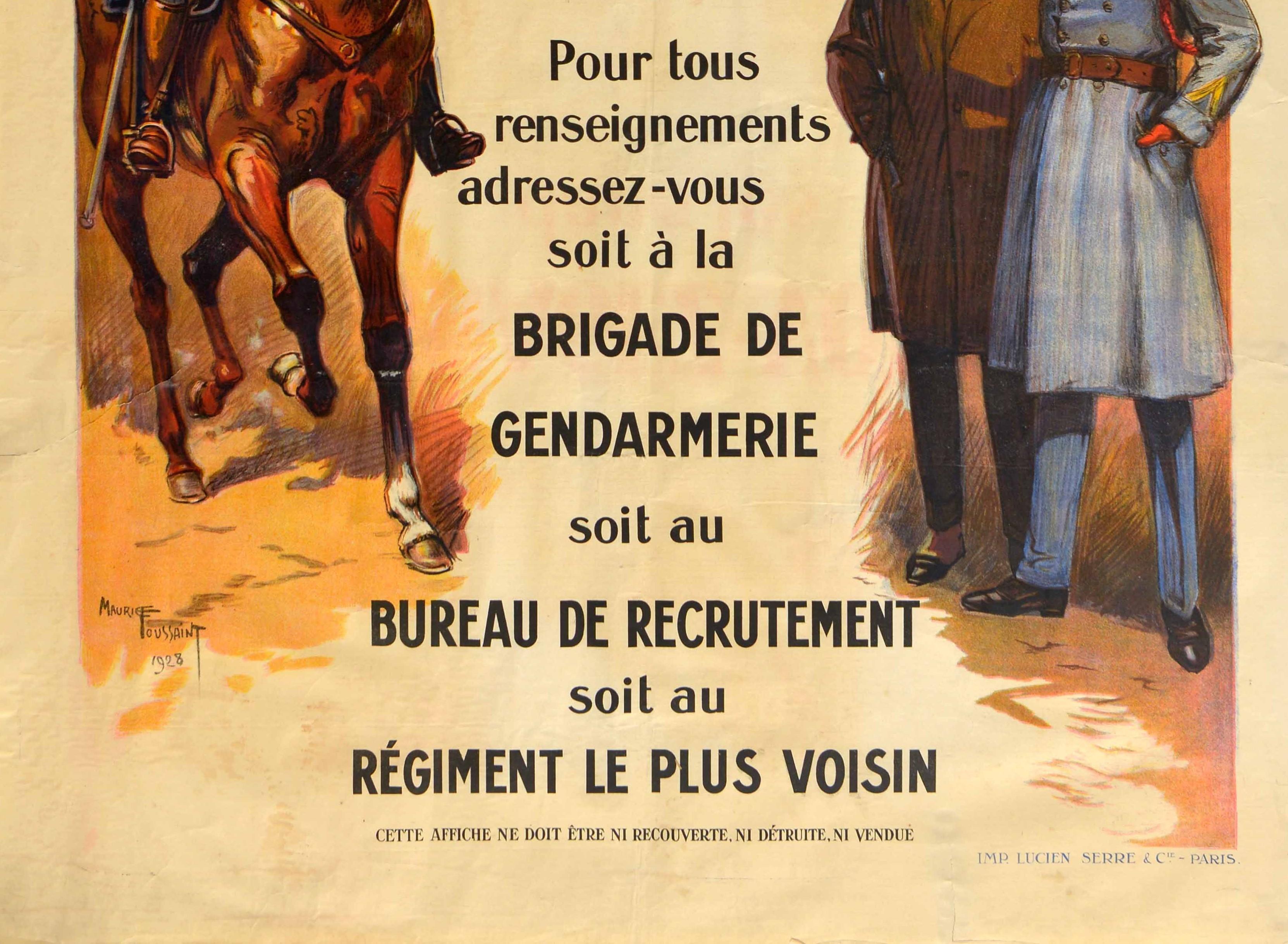 Vintage-Poster, Militär-Rekrutierungskleidung, De La Metropole, Armeentruppen (Französisch) im Angebot