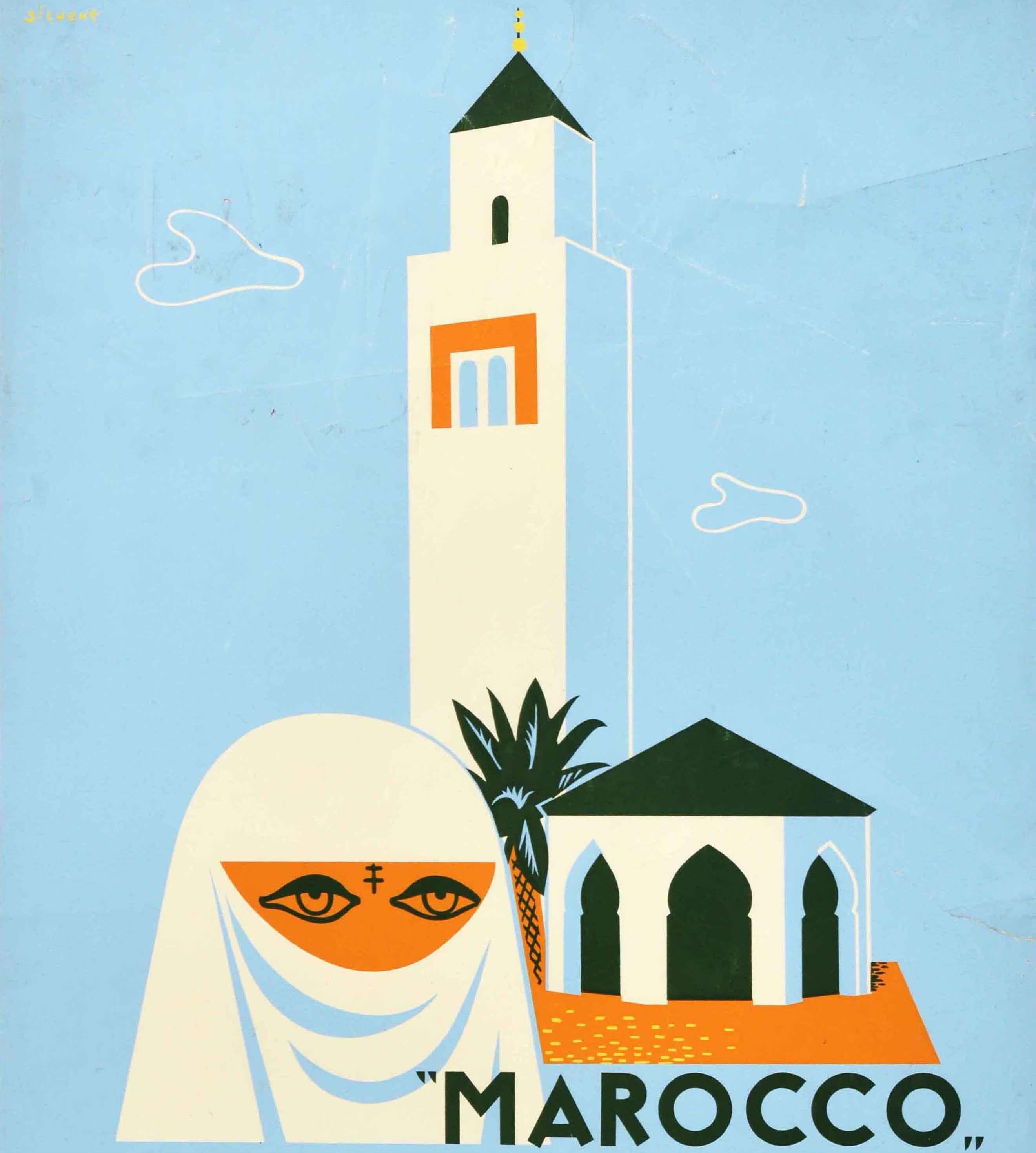 Original Vintage Poster Morocco North Africa Exhibition Sale Galeries Modernes  In Fair Condition For Sale In London, GB