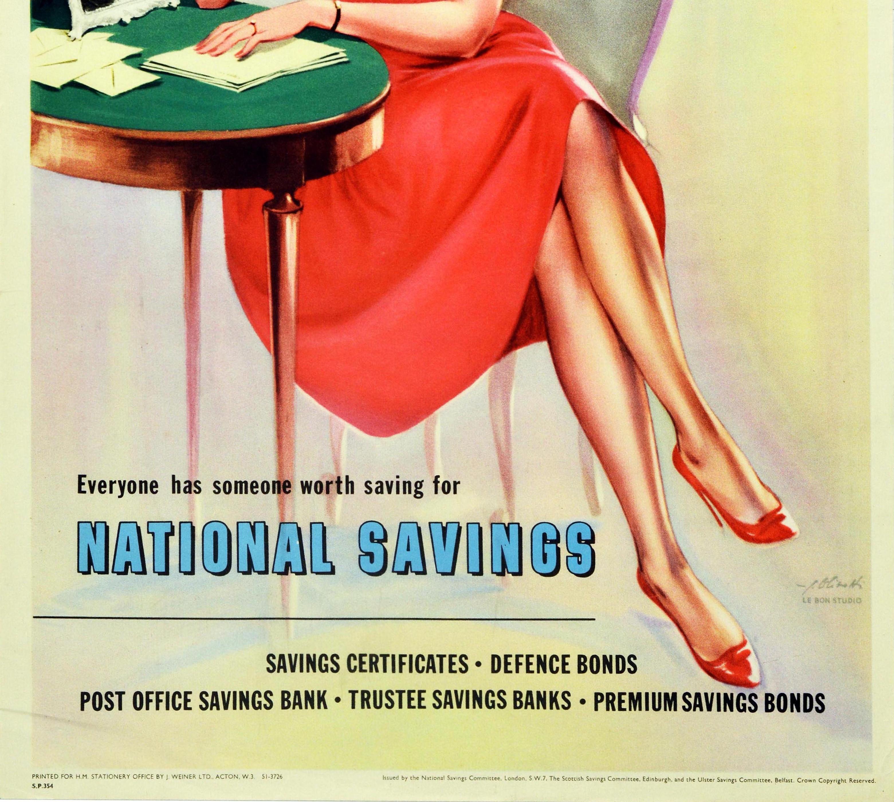British Original Vintage Poster National Savings Premium Bonds Dreams Come True Letter For Sale