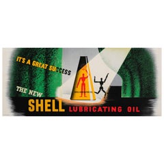 Original-Vintage-Poster, „New Shell Lubricating“, Öl, großer Erfolg, Künstler, Mannequin