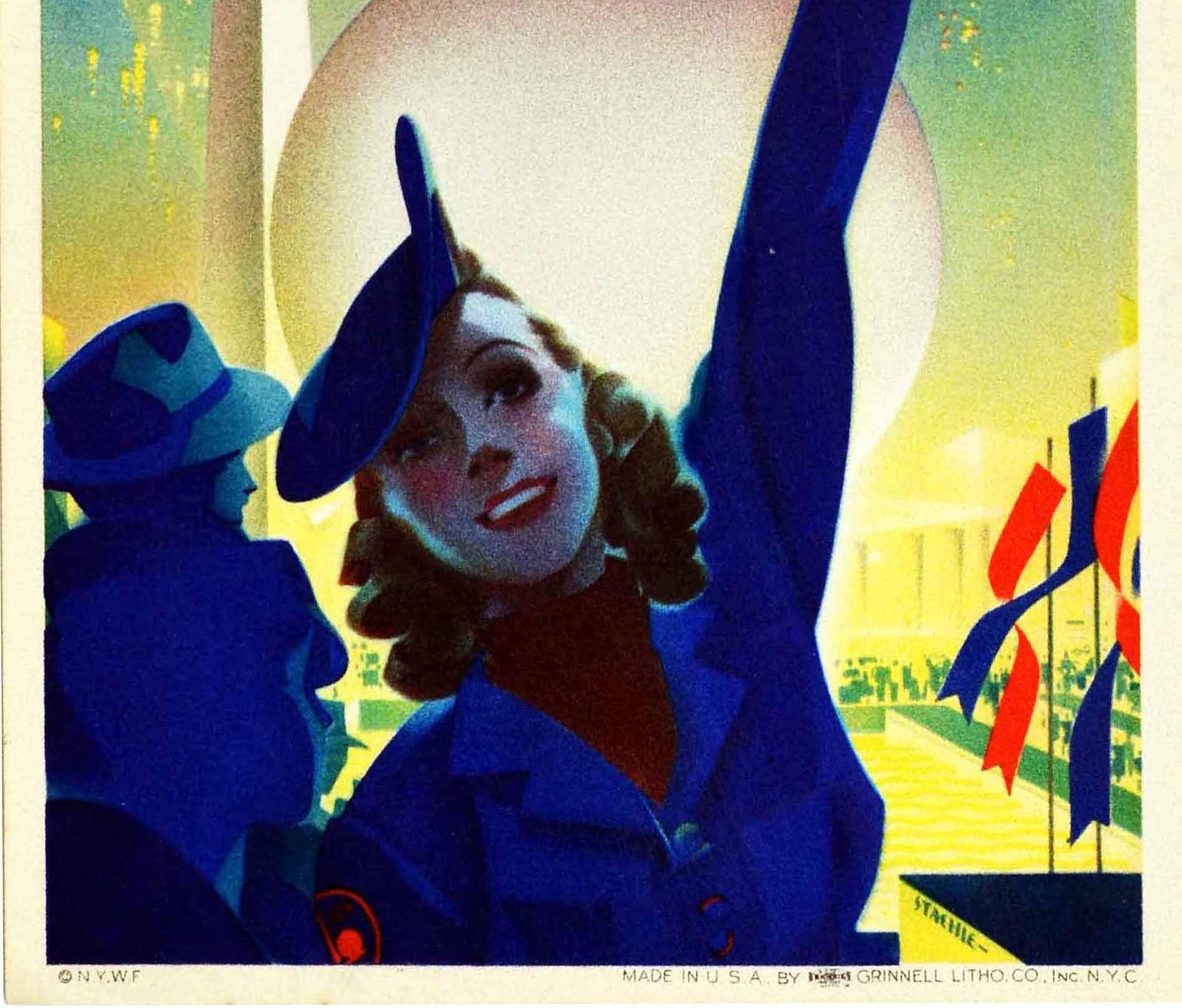 American Original Vintage Poster New York World's Fair Modernist Trylon Perisphere Design