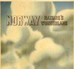 Original Vintage Poster Norway Nature's Wonderland State Railway Travel Hiking