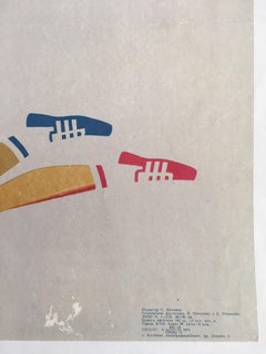 Original Vintage Poster, Olympic Runners, Munich Games, 1973 Sports Poster