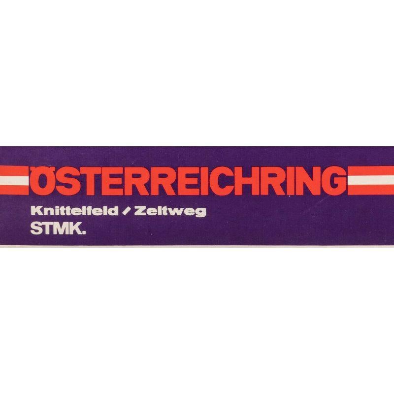 Austrian Original Vintage Poster-Österreichring-F1-Circuit-Car Circuit, c.1987 For Sale