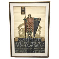 Original Vintage Poster Otto Linnemann Wettstreit Männer Gesangvereine 1913