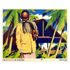 Original Vintage Poster Outposts Of Empire Ceylon General Post Office Sri Lanka