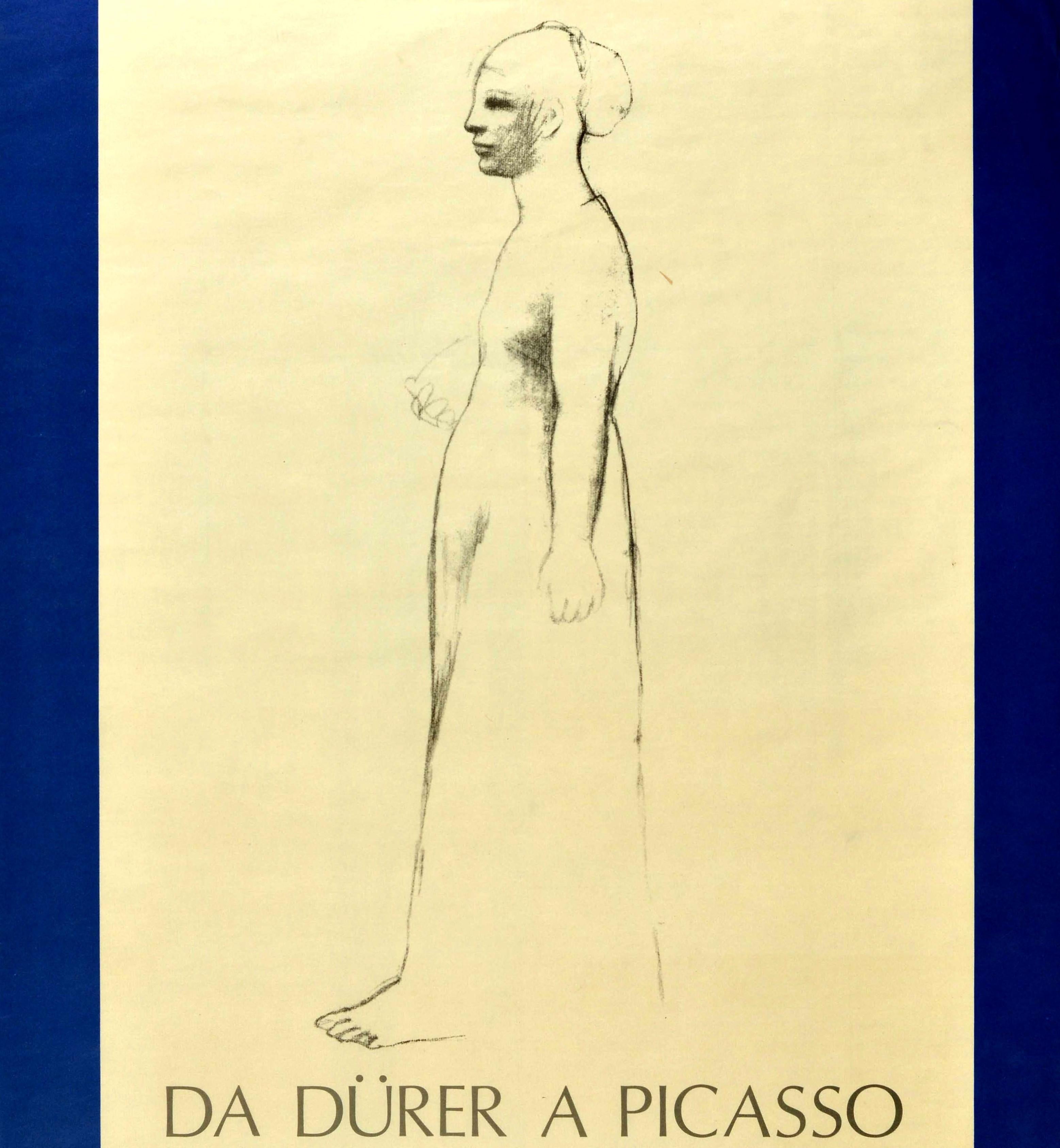 Affiche vintage originale Pablo Picasso, Albrecht Dürer, Exposition des Offices, Italie Bon état - En vente à London, GB