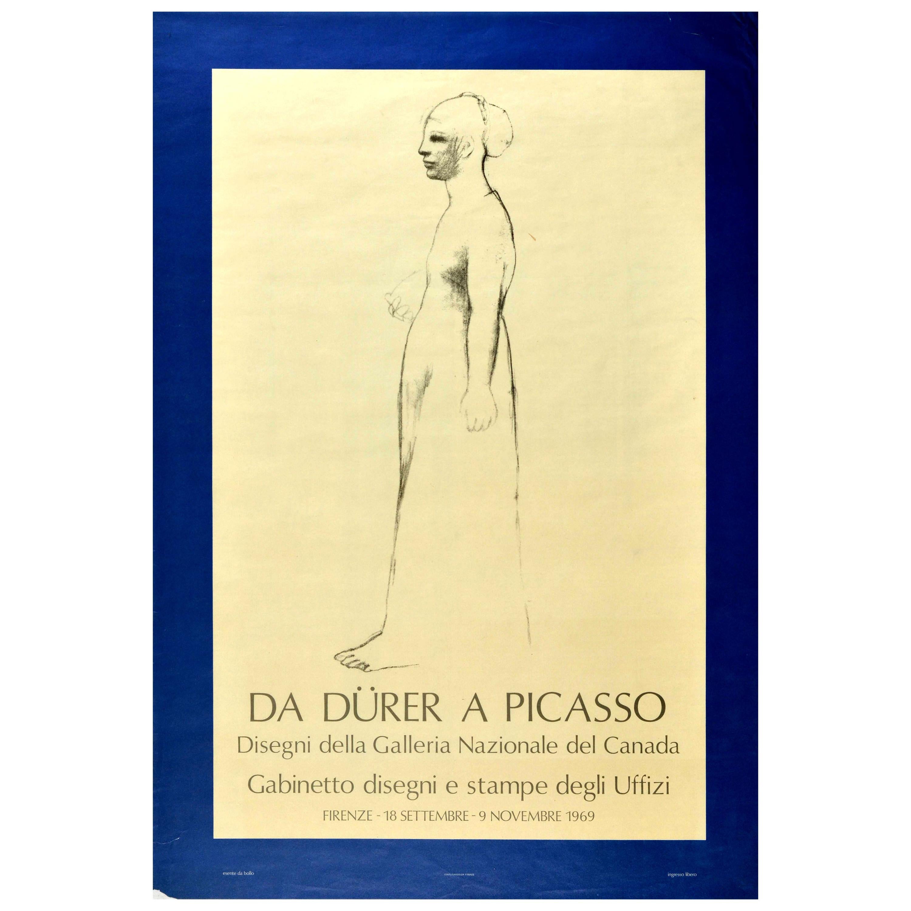 Original Vintage Poster Pablo Picasso Albrecht Durer Art Exhibition Uffizi Italy