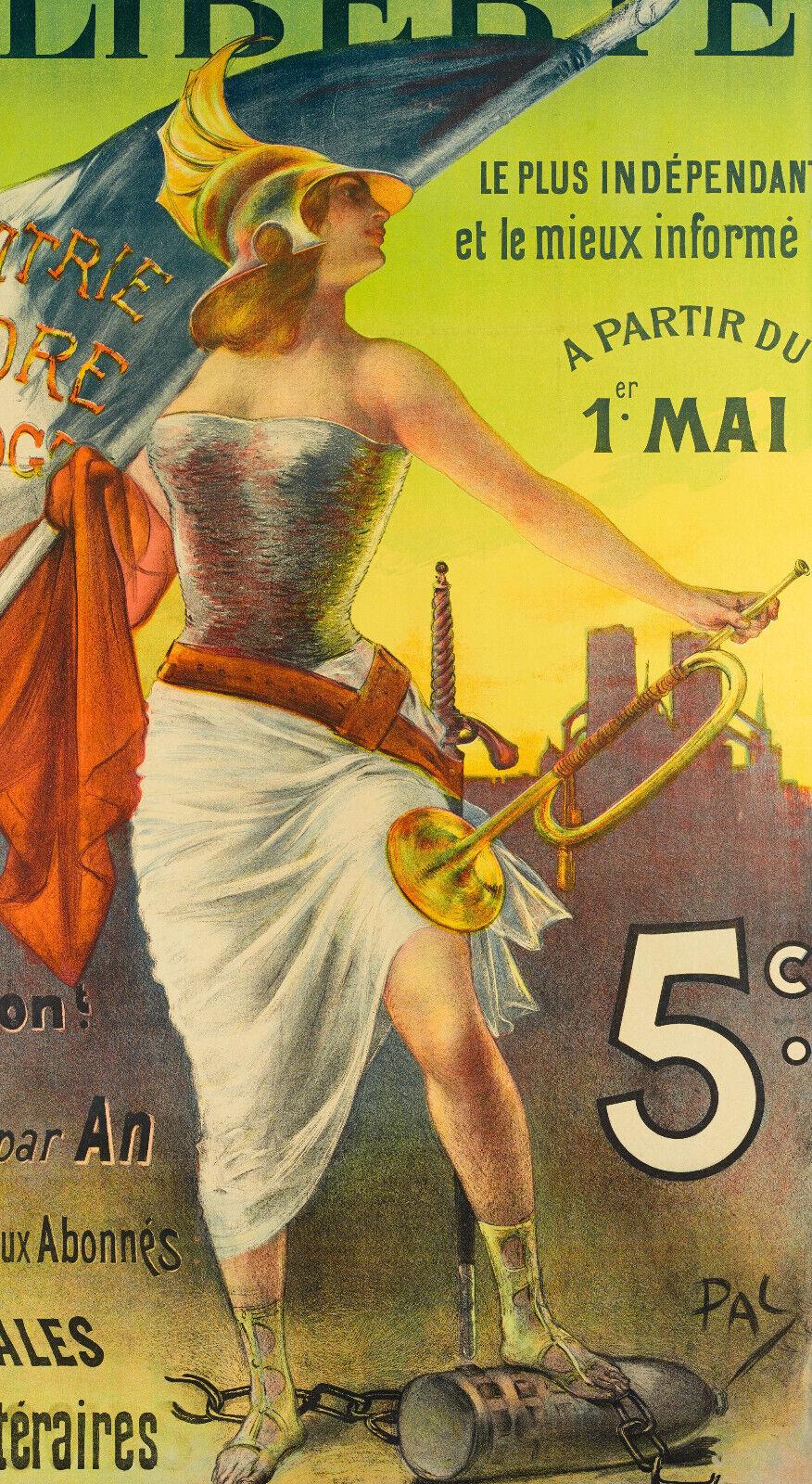 Belle Époque Original Vintage Poster-Pal-La Freedom Paris-Sword-Journal, 1890
