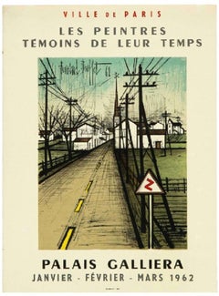 Affiche vintage d'origine Palais Galiera par Bernard Buffet, 1962