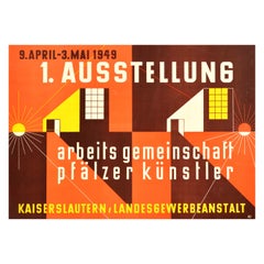 Original Vintage Poster Palatinate Artists Exhibition Pfalzer Kunstler Architect