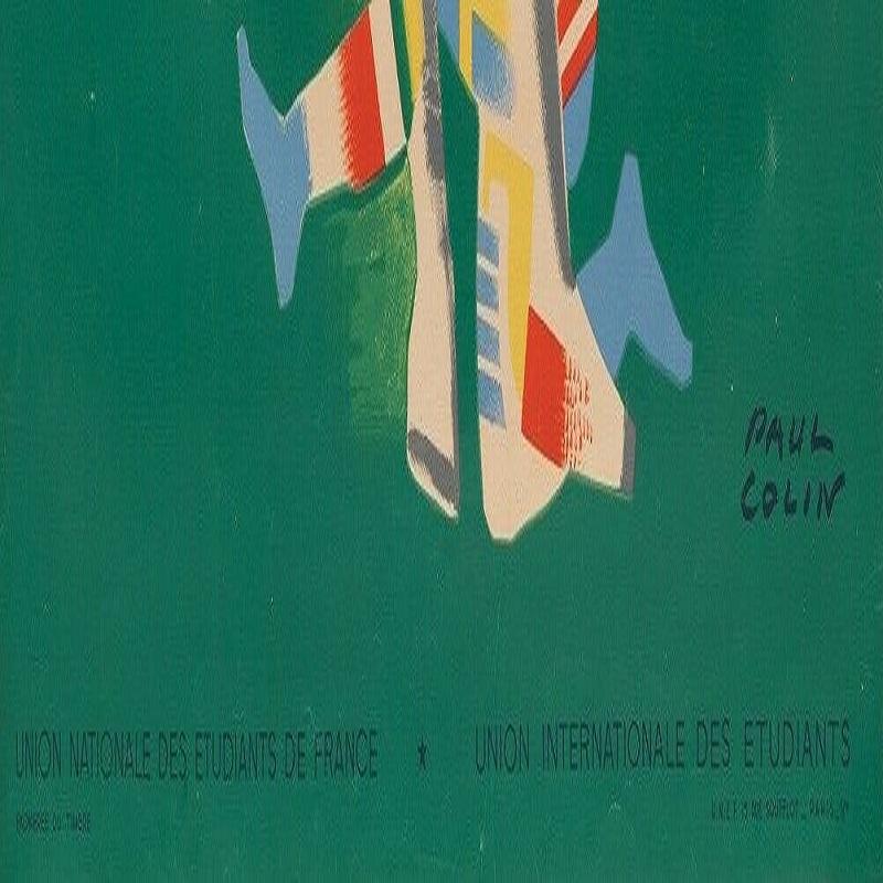 Original-Vintage-Sportplakat von Paul Colin, 9. Weltkriegs-Universitätsspiele Paris 1947 (Französisch) im Angebot