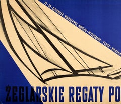 Original Vintage Poster Peace Sailing Regatta Zeglarskie Regaty Pokoju Sport Art