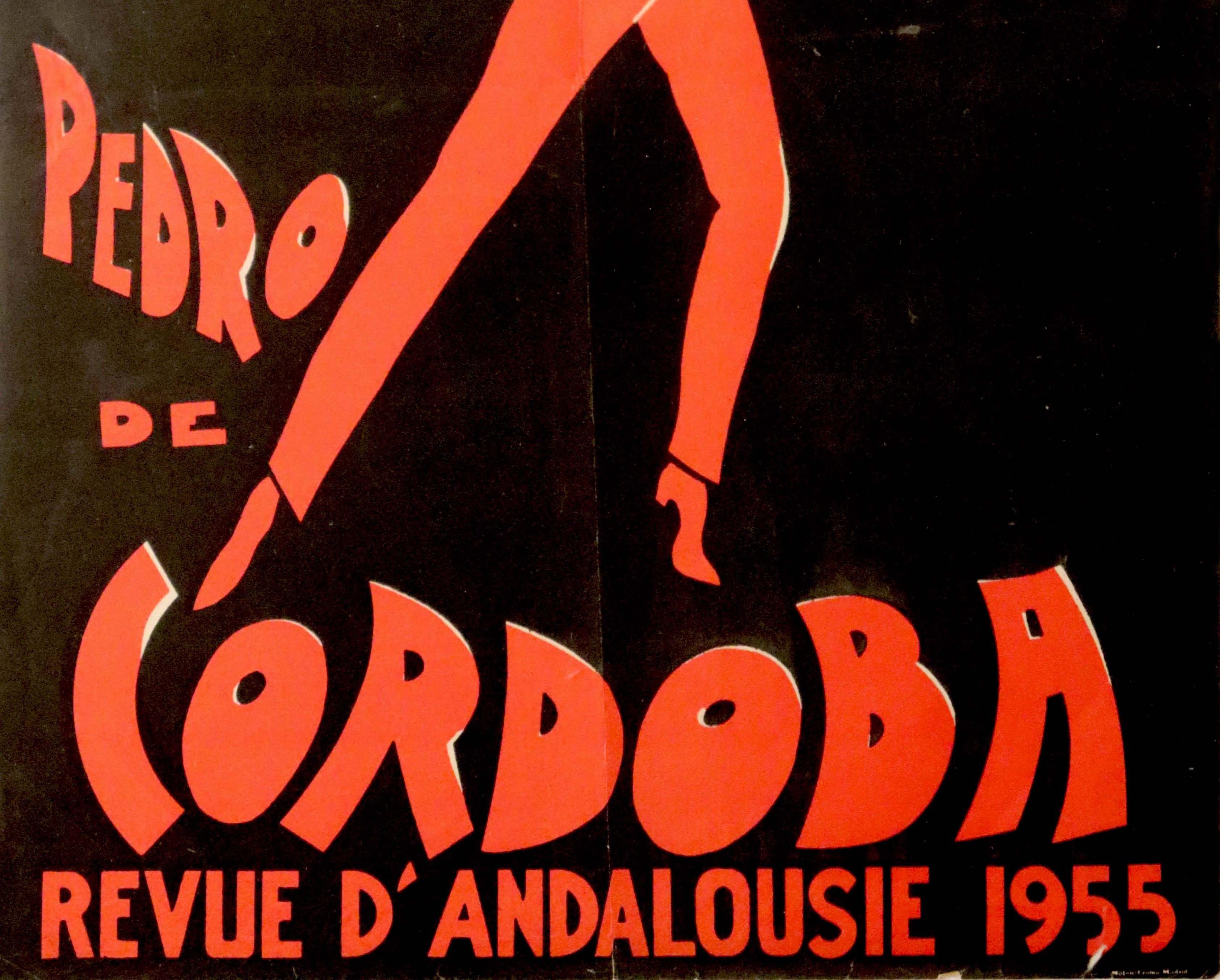 Spanish Original Vintage Poster Pedro De Cordoba Andalusia Revue Spain Flamenco Dancer
