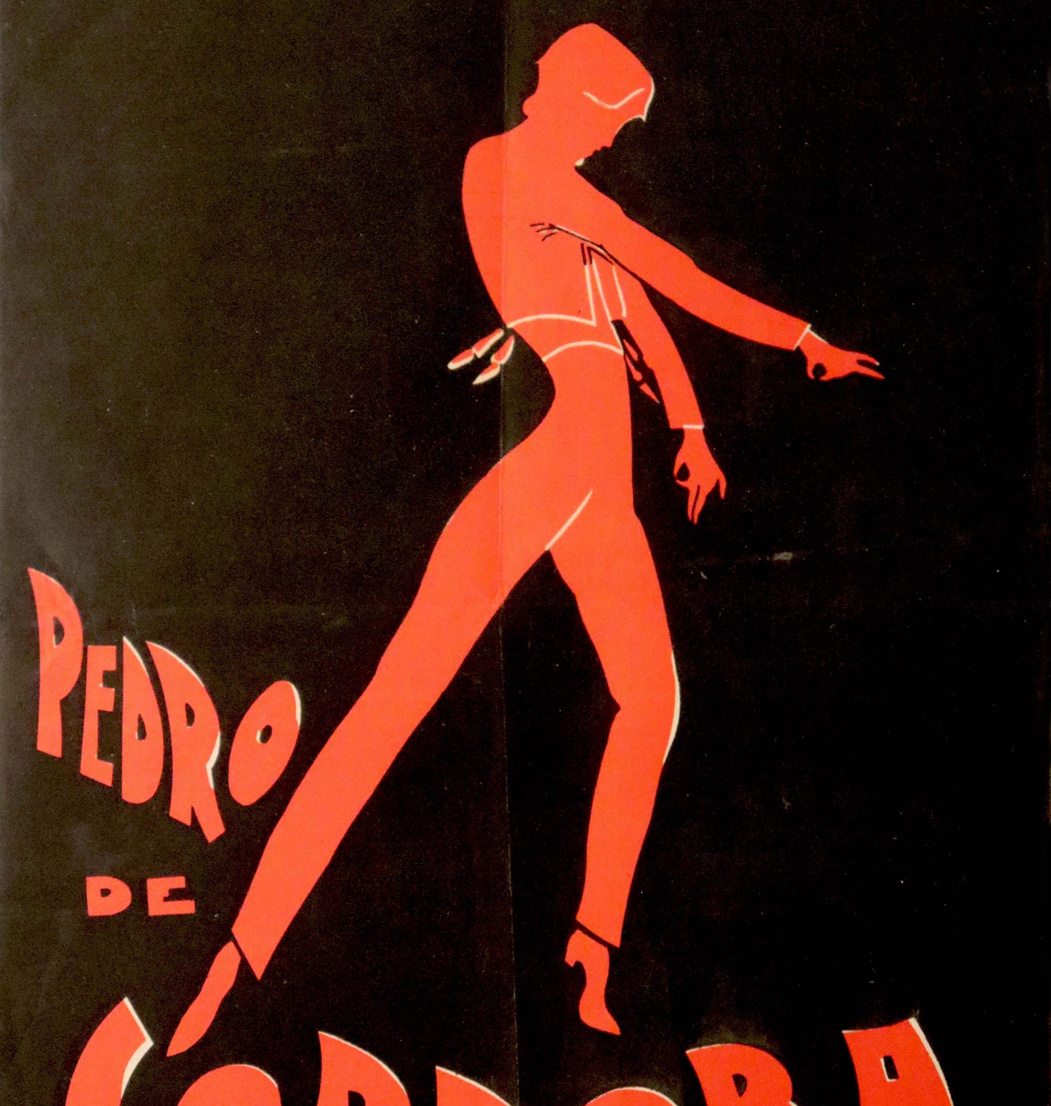 Original Vintage Poster Pedro De Cordoba Andalusia Revue Spain Flamenco Dancer In Good Condition In London, GB