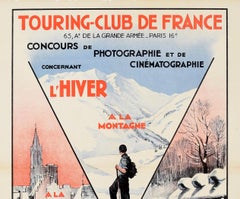 Original Vintage Poster Photography Cinematography Contest France Ski Winter Art