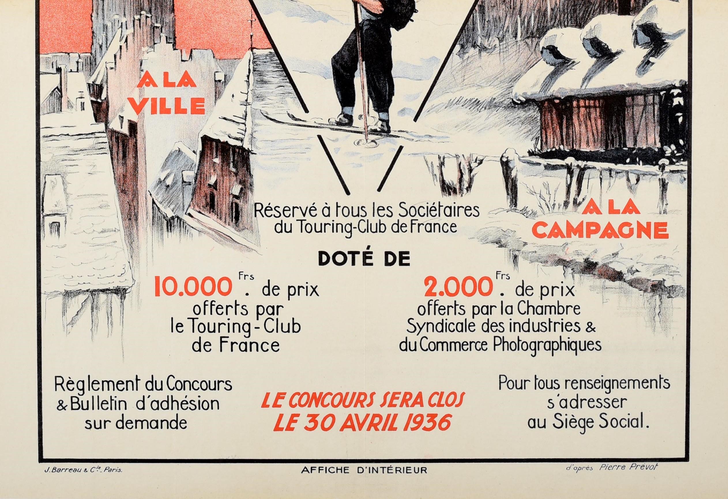 Original-Vintage-Poster, Fotografie, Kinematographie, Wettbewerb, Frankreich, Ski-Winterkunst (Französisch) im Angebot