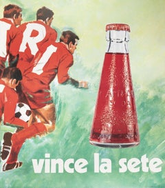 Original Vintage Poster-Pijoan-Campari Soda-Soccer-Liqueur, c.1970