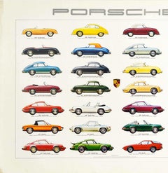 Original Vintage Poster Porsche Production Cars Auto Racing Motor Sports Models