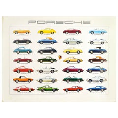 Original Retro Poster Porsche Production Cars Auto Racing Motor Sports Models