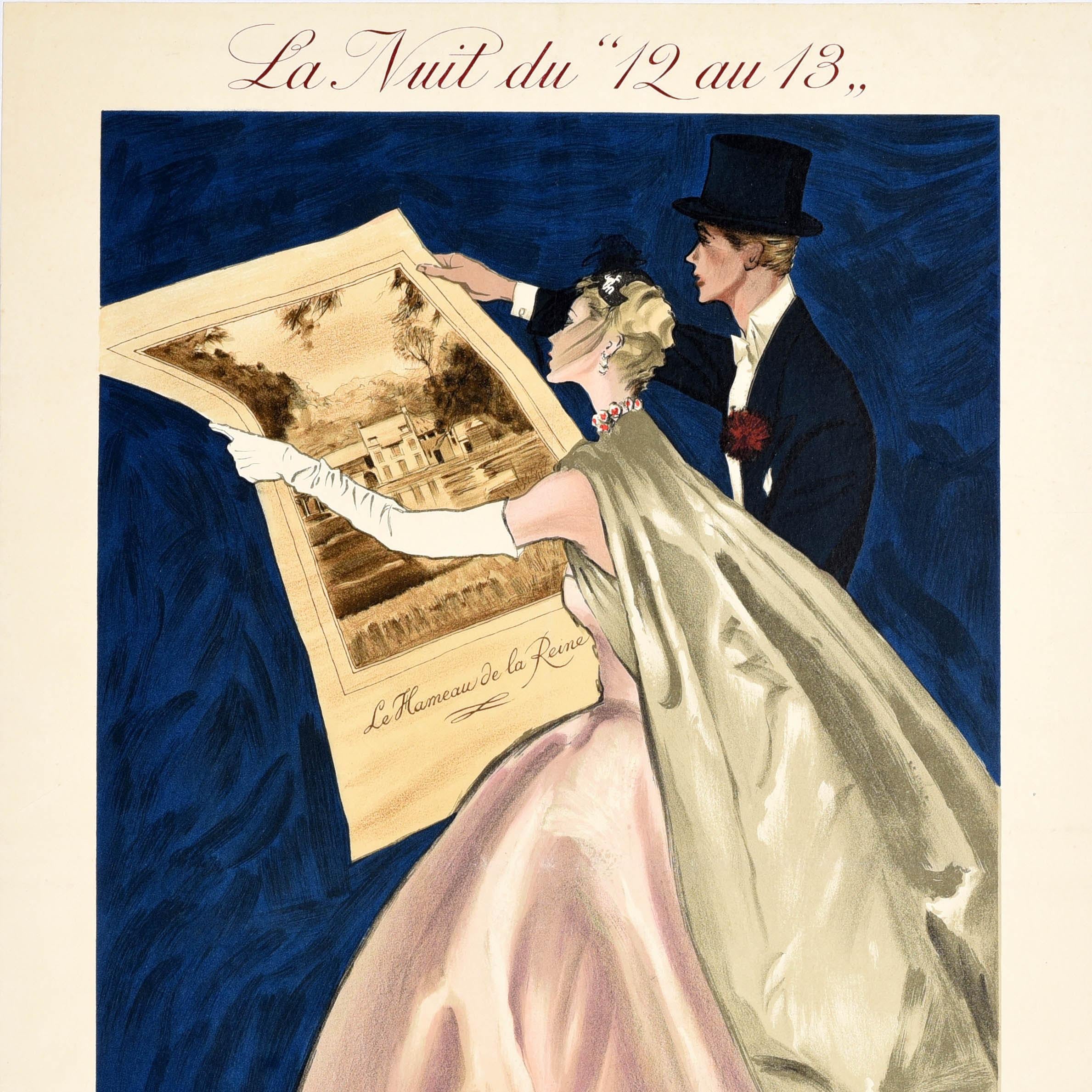 Original Vintage Poster Queens Hamlet Versailles Gala Evening Hameau de la Reine (Art déco) im Angebot