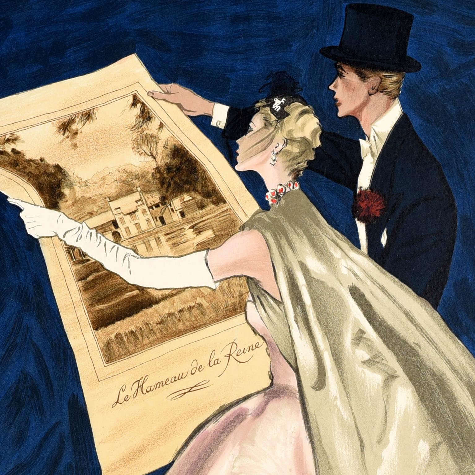 Original Vintage Poster Queens Hamlet Versailles Gala Evening Hameau de la Reine im Zustand „Gut“ im Angebot in London, GB
