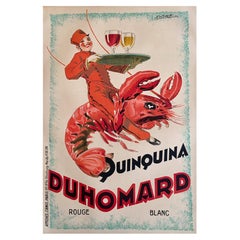 Original Vintage Poster Quinquina Du Homard 1925 Lithograph lobster poster 