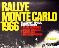 Affiche vintage d'origine Rallye Monte Carlo 1966 Porsche 911 Car GT, Course automobile