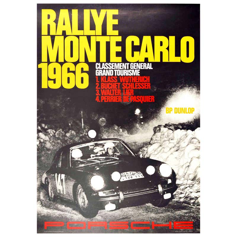 Old Racing Posters Rally Original Vintage Car Racing Sport Poster Citroen ID19 Rallye Monte ...