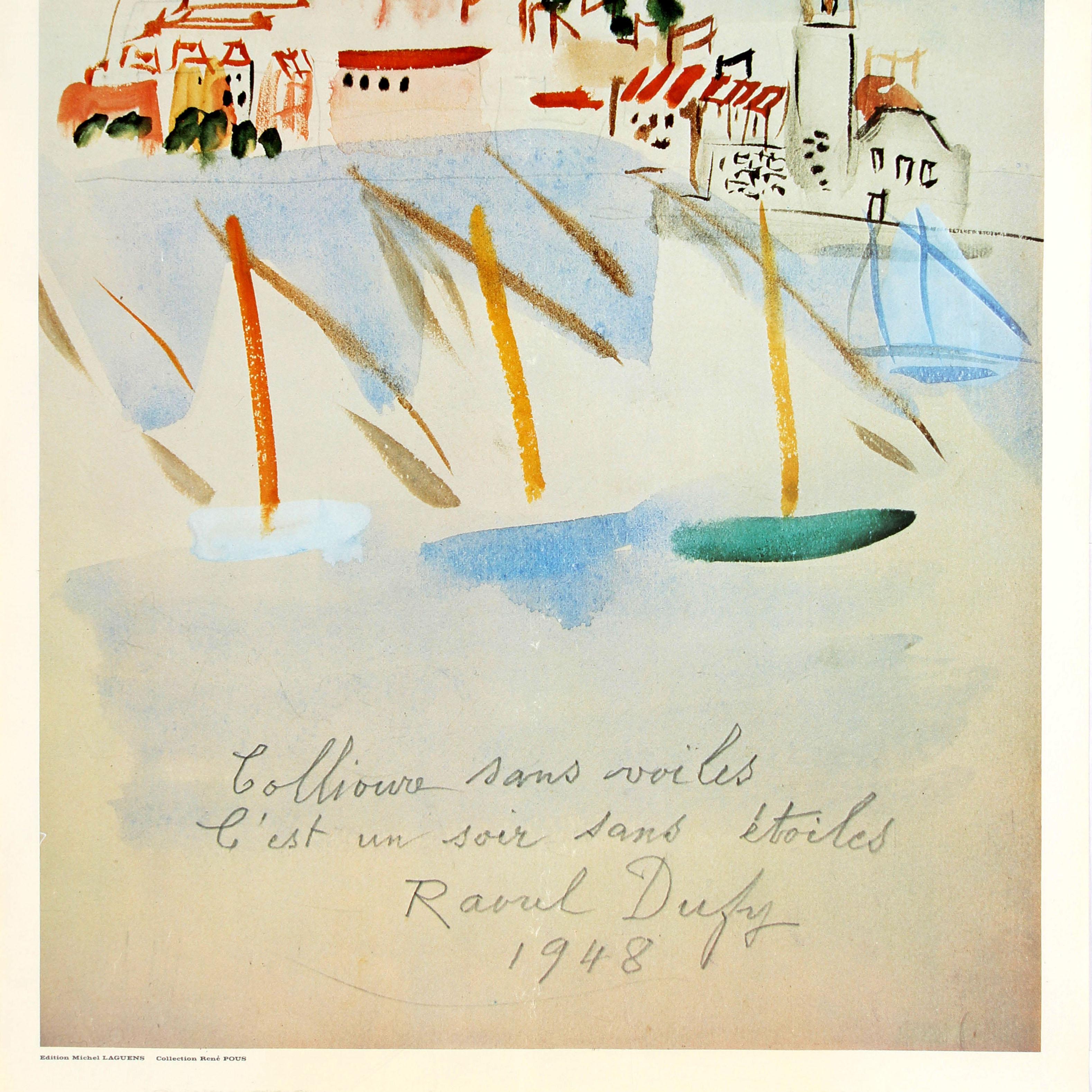 Original Vintage Poster Raoul Dufy Collioure Segelboot Segeln Scenery Frankreich im Zustand „Gut“ im Angebot in London, GB