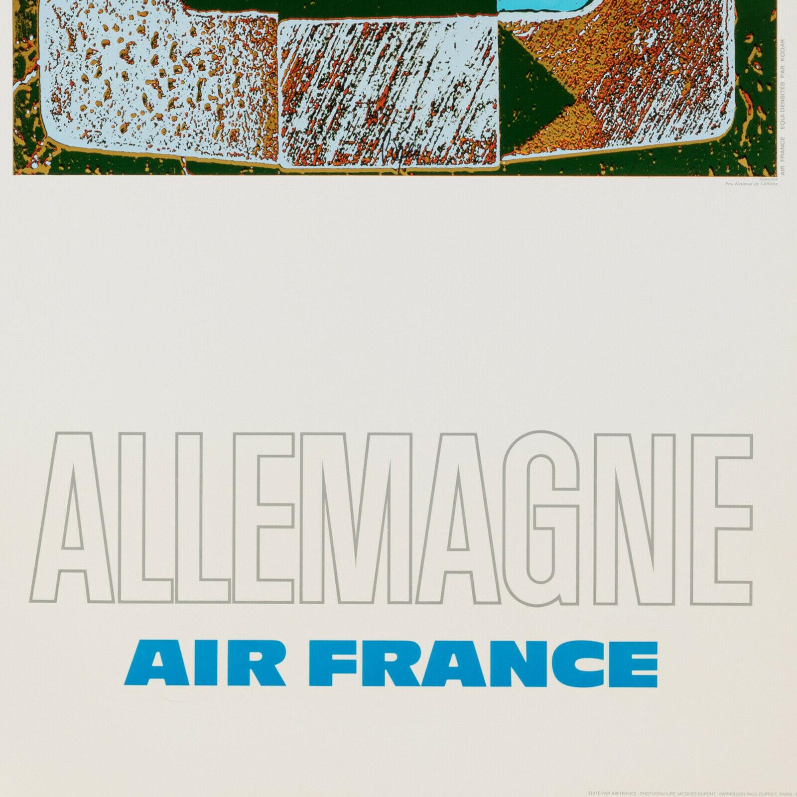 French Raymond Pages, Original Vintage Airline Poster, Air France, Germany, 1971 For Sale