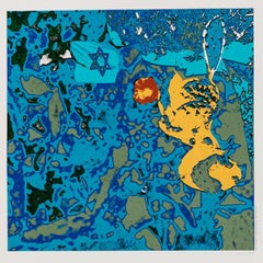 Raymond Pages, Original Vintage Airline Poster, Air France, Israel, 1971