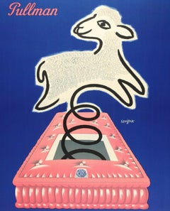 Original-Vintage-Poster,Raymond Savignac-Treca-Pullman-Matelas, 1954