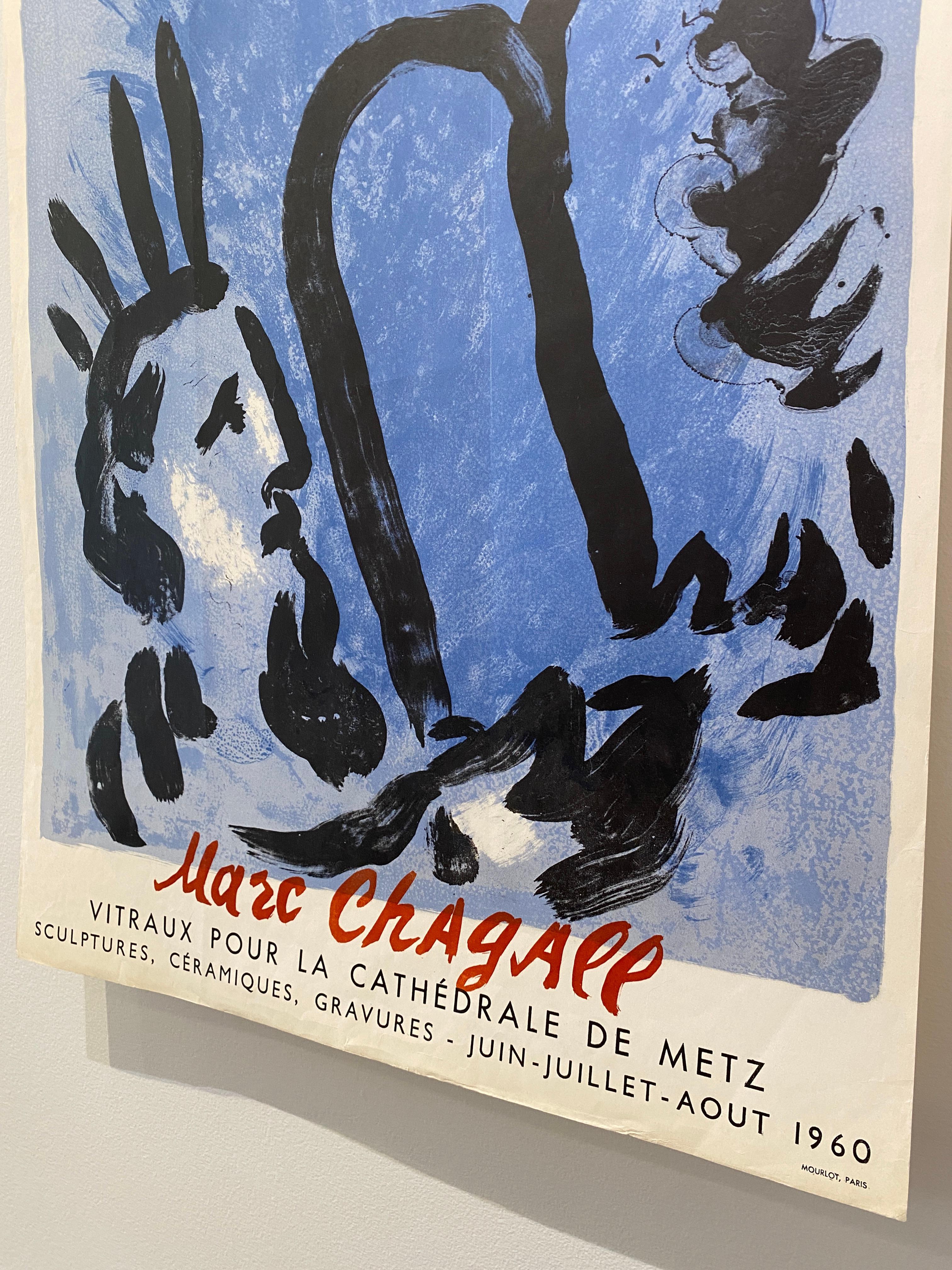 Poster originale d'epoca, Reims - Marc Chagall Musee Des Beaux-Arts Originale 1960 in vendita 3