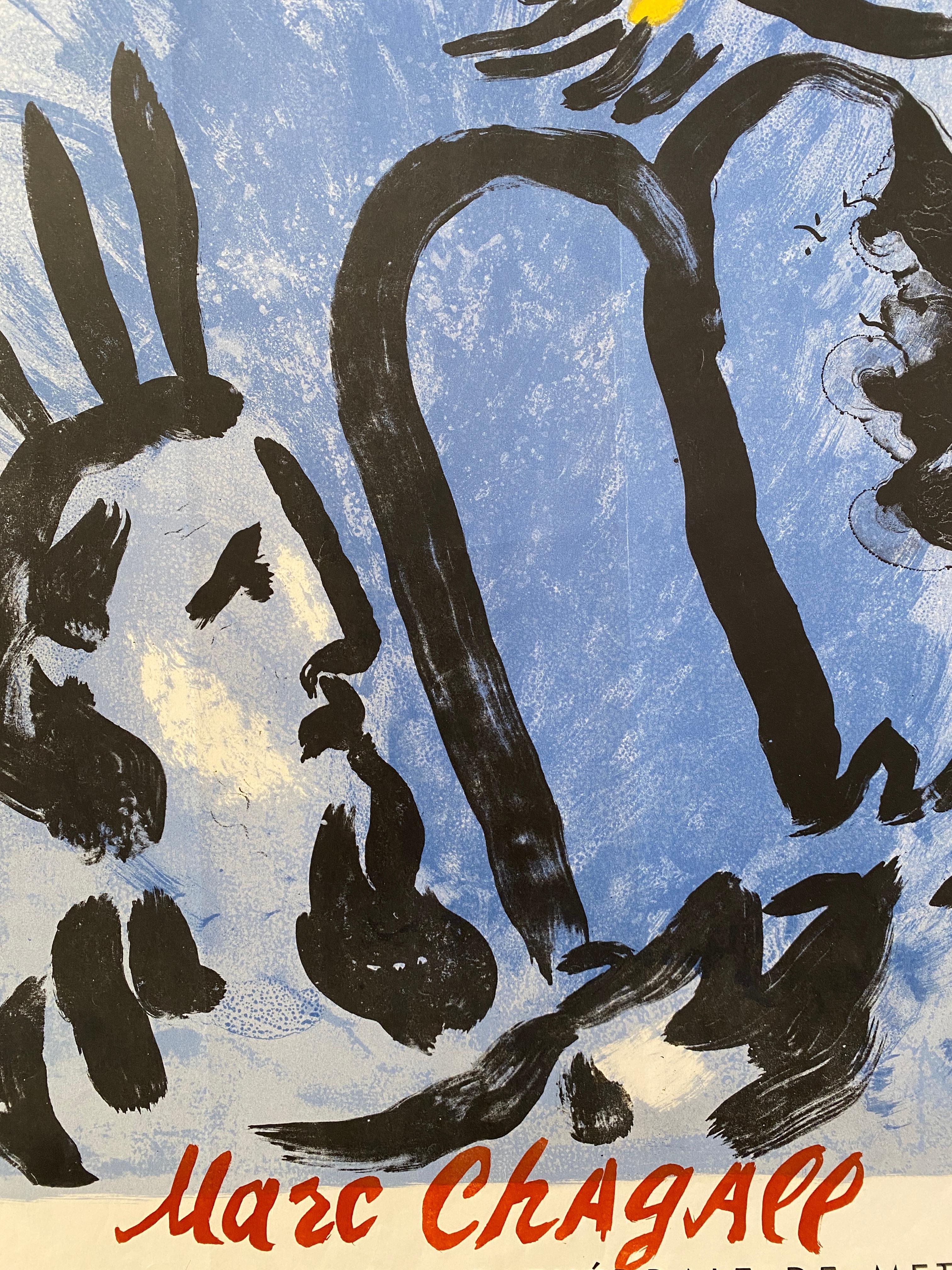 Moderno Poster originale d'epoca, Reims - Marc Chagall Musee Des Beaux-Arts Originale 1960 in vendita
