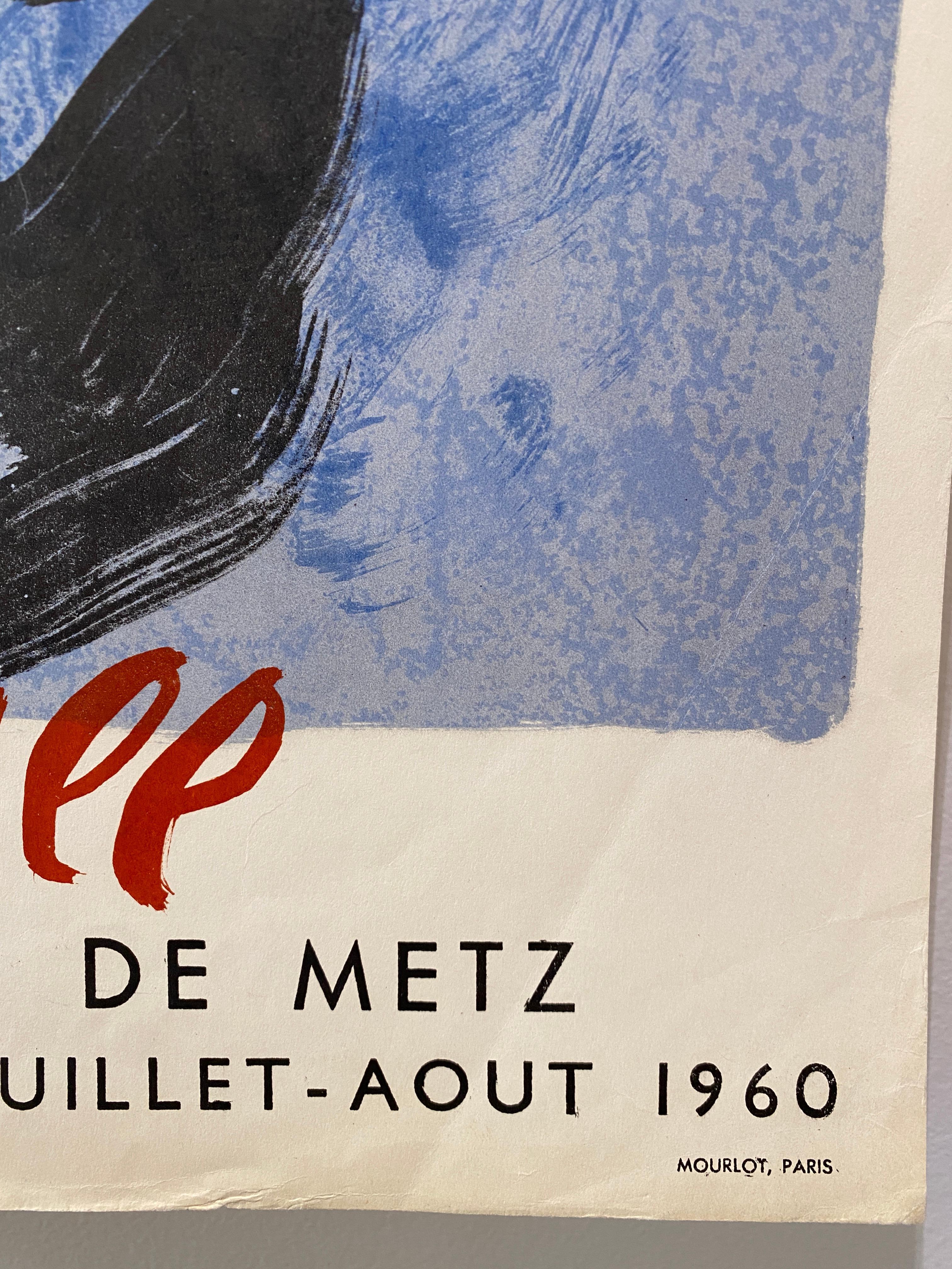 Metà XX secolo Poster originale d'epoca, Reims - Marc Chagall Musee Des Beaux-Arts Originale 1960 in vendita