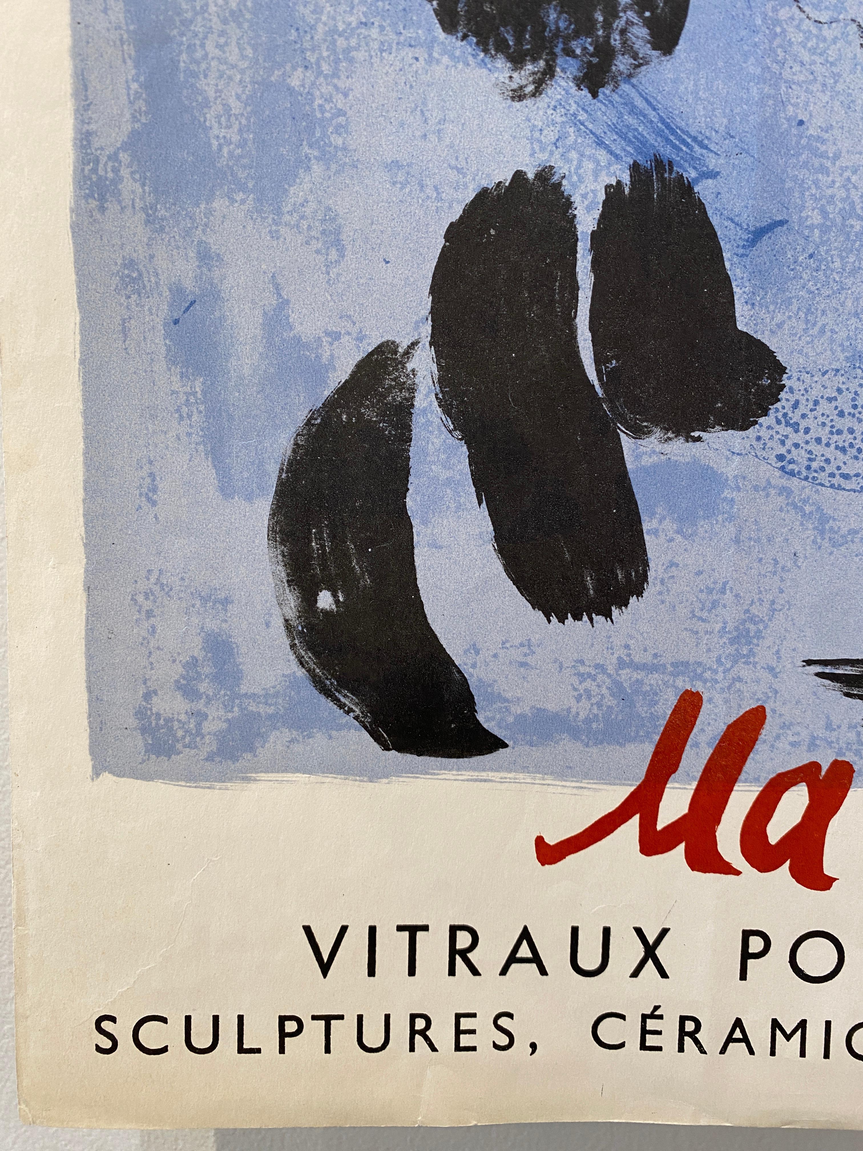 Carta Poster originale d'epoca, Reims - Marc Chagall Musee Des Beaux-Arts Originale 1960 in vendita