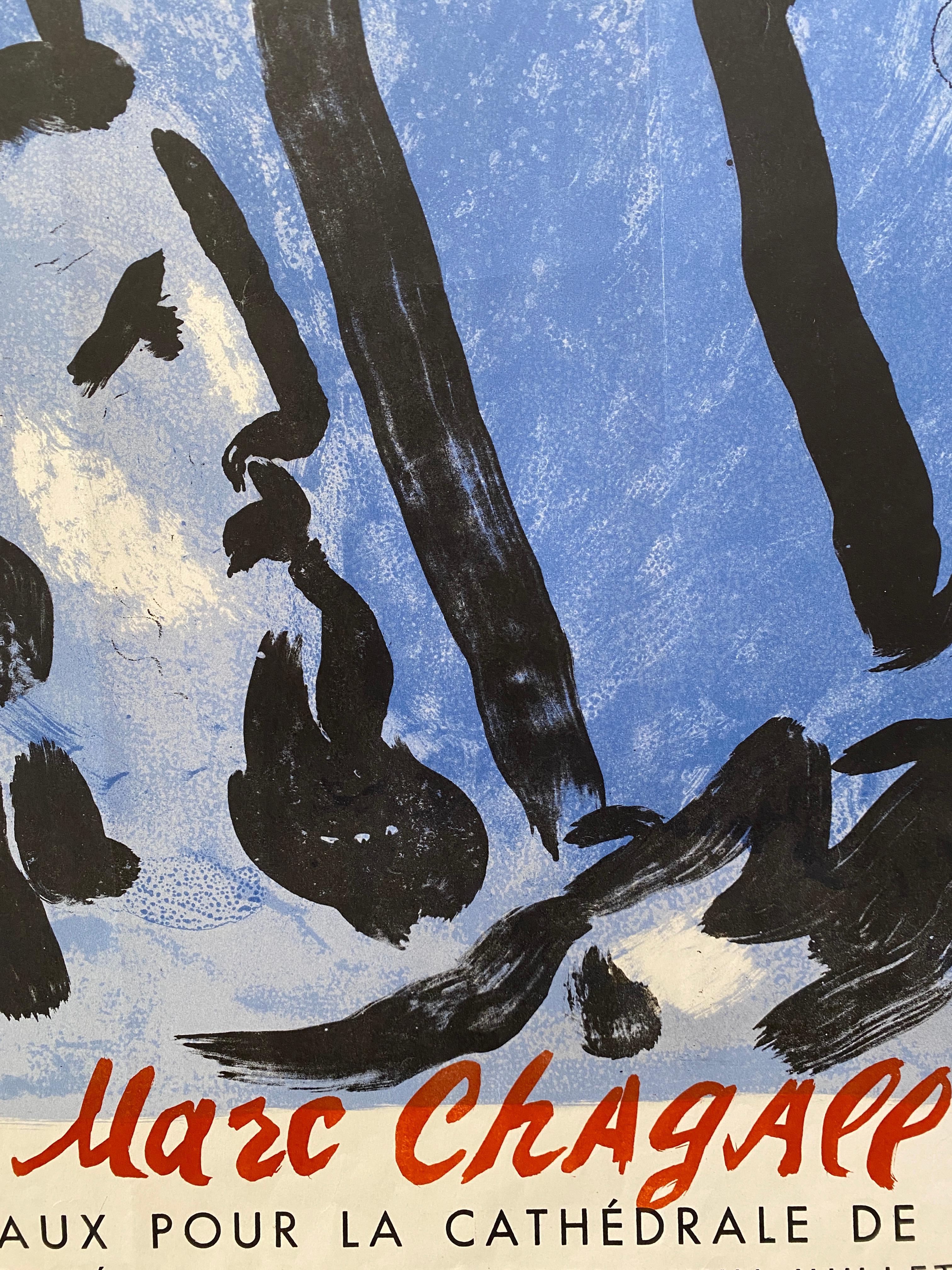 Poster originale d'epoca, Reims - Marc Chagall Musee Des Beaux-Arts Originale 1960 in vendita 1