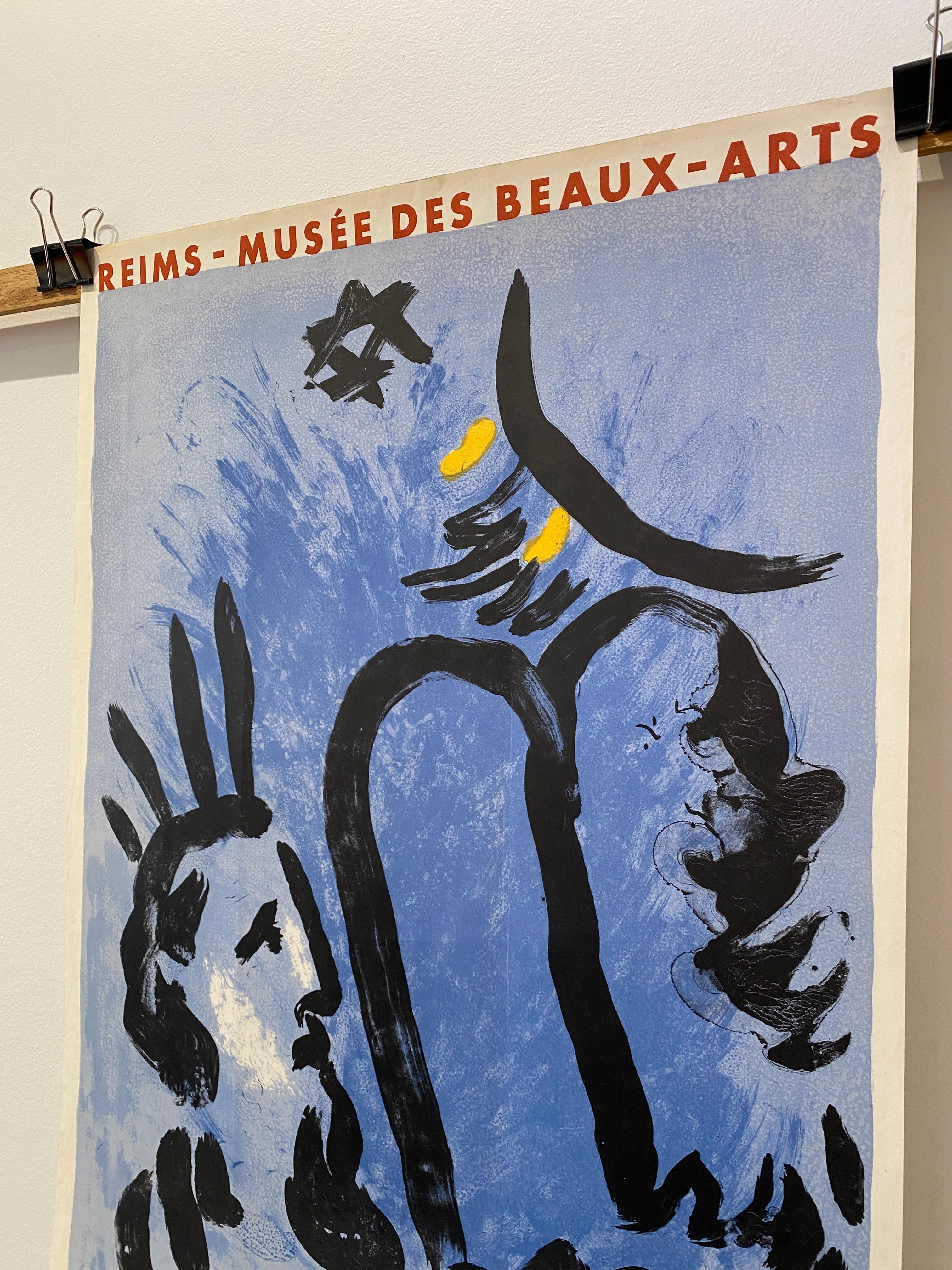 Poster originale d'epoca, Reims - Marc Chagall Musee Des Beaux-Arts Originale 1960 in vendita 2